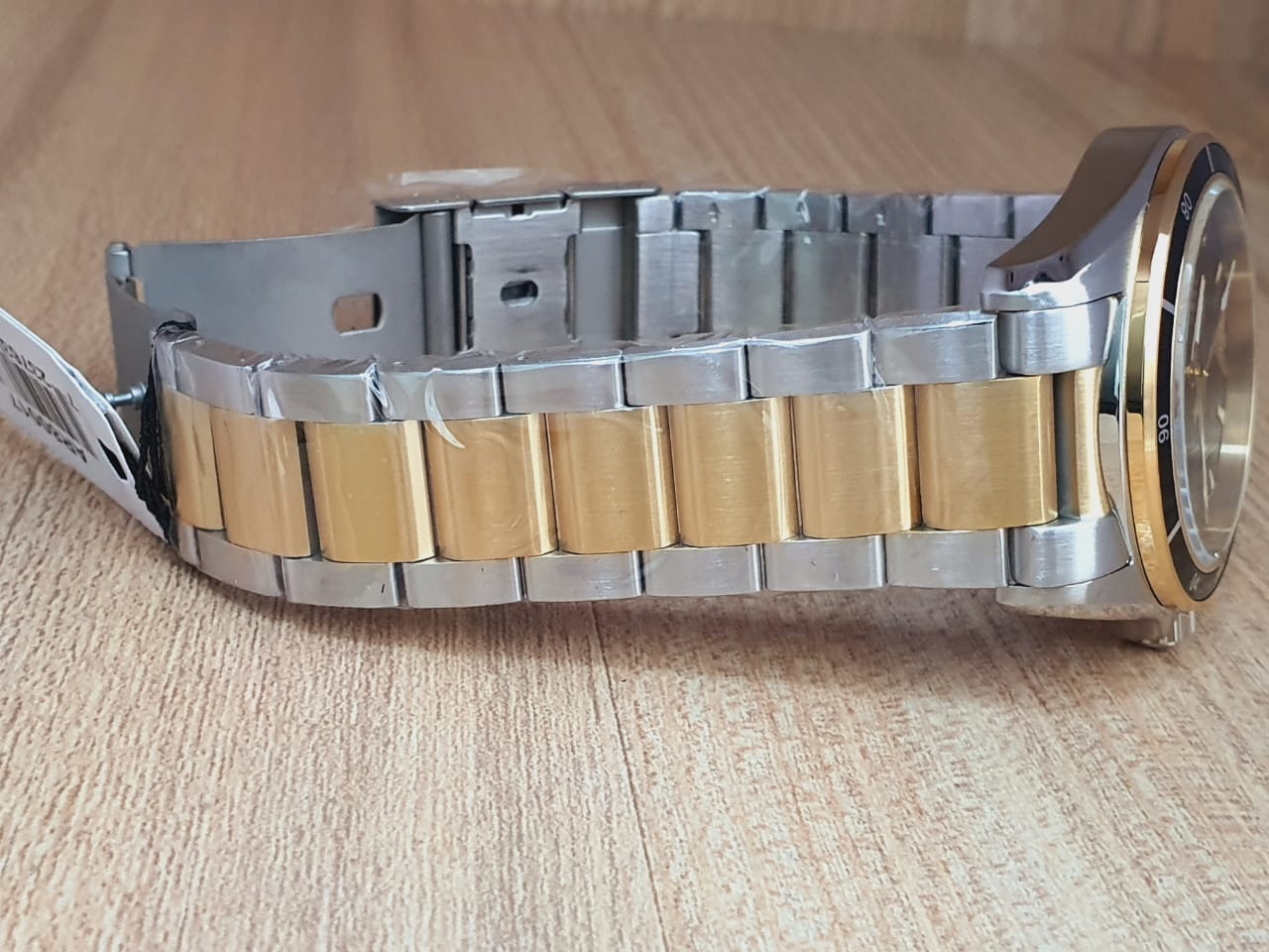 Emporio Armani Quartz Black Dial Two Tone Steel Strap Watch For Men - AR80017