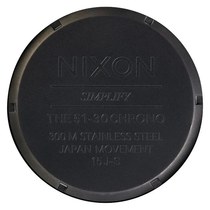 Nixon 51-30 Chronograph Black Dial Black Steel Strap Watch for Men - A083-1041