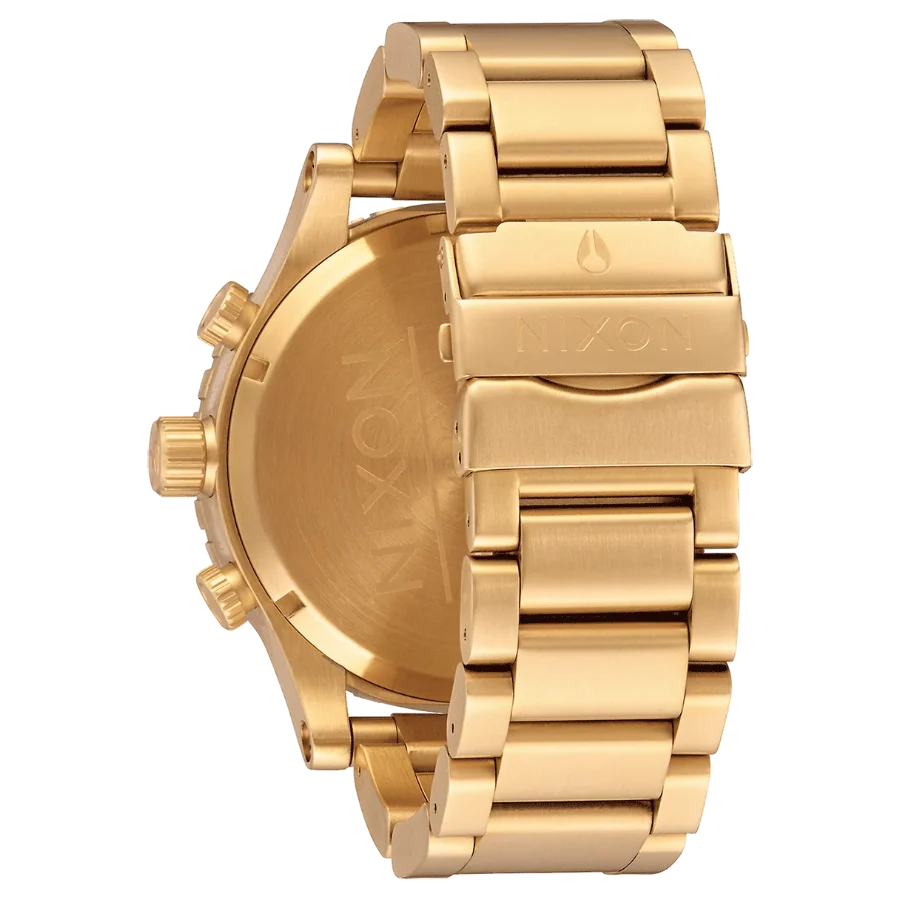Nixon 51-30 Chrono Blue Dial Gold Steel Strap Watch for Men - A083-2735