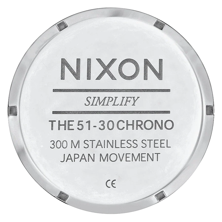 Nixon 51-30 Chrono Silver Dial Silver Steel Strap Watch for Men - A083-488