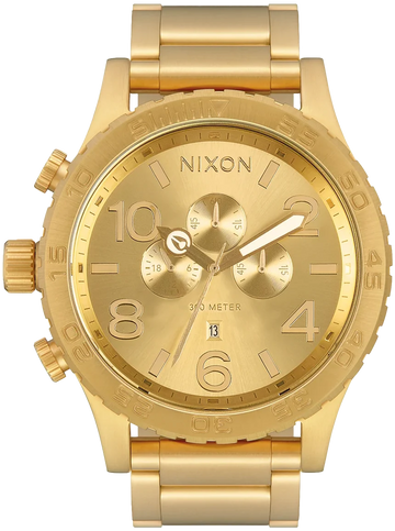 Nixon 51-30 Chrono Gold Dial Gold Steel Strap Watch for Men - A083-502