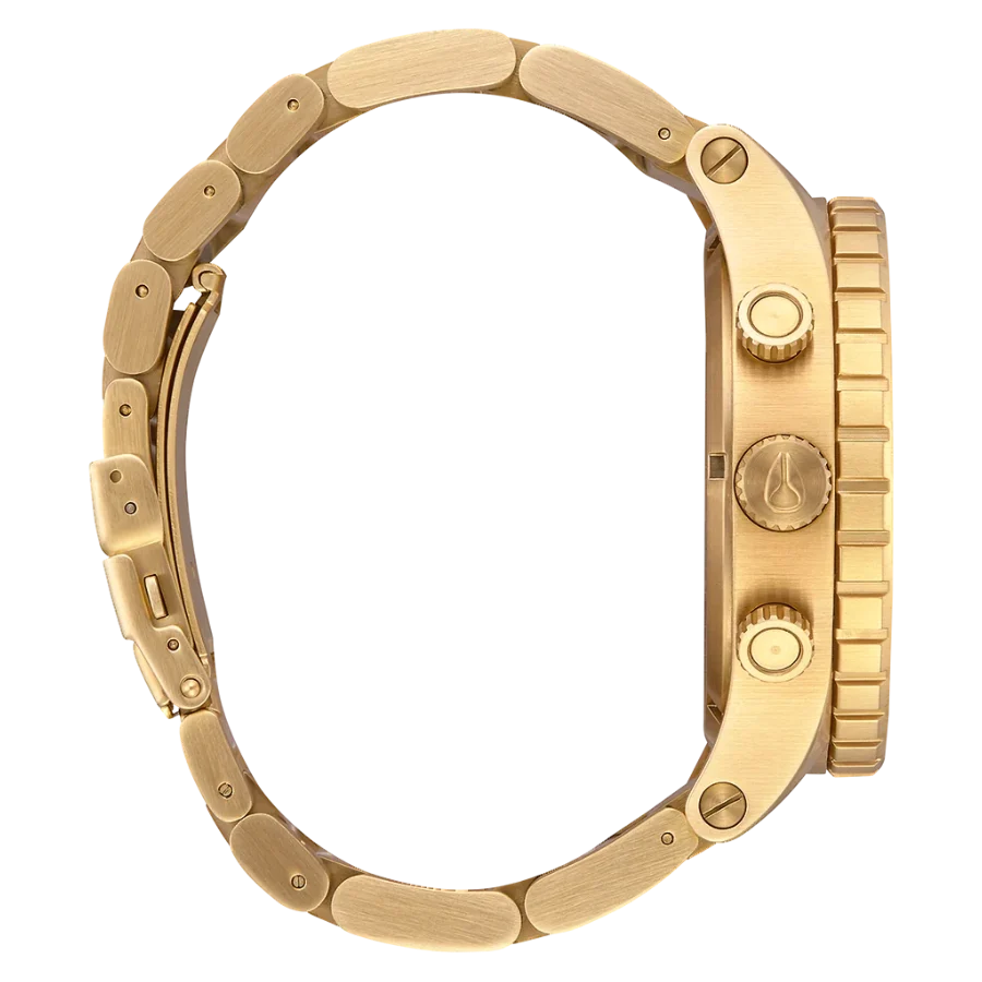 Nixon 51-30 Chrono Gold Dial Gold Steel Strap Watch for Men - A083-502