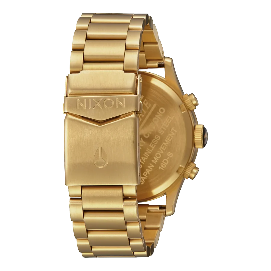 Nixon Sentry Chrono Blue Dial Gold Steel Strap Watch for Men - A386-1922