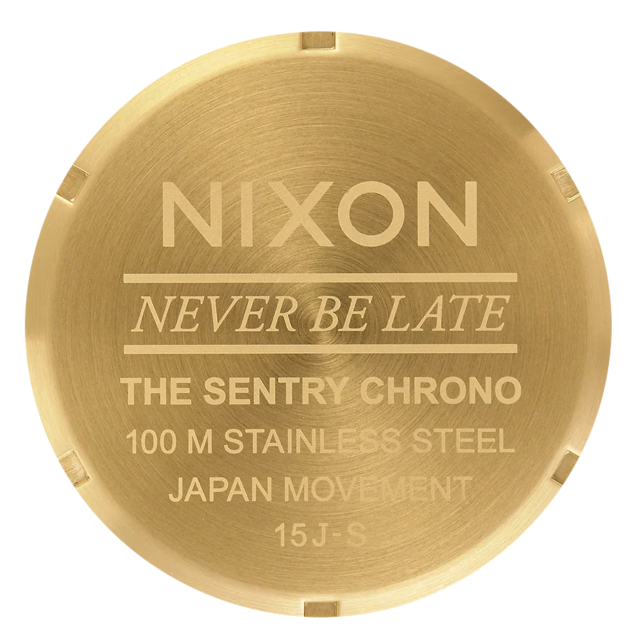 Nixon Sentry Chrono Blue Dial Gold Steel Strap Watch for Men - A386-1922