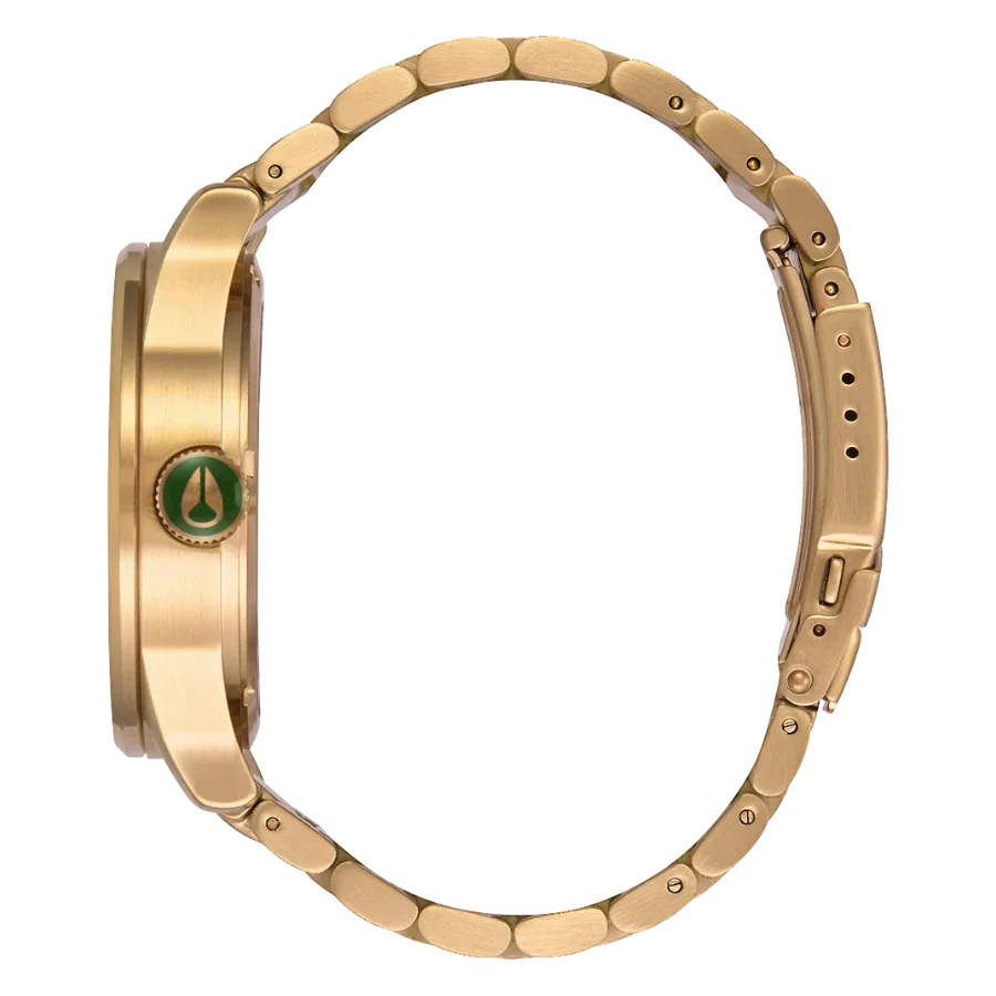 Nixon Sentry Green Dial Gold Steel Strap Watch for Men - A356-1919