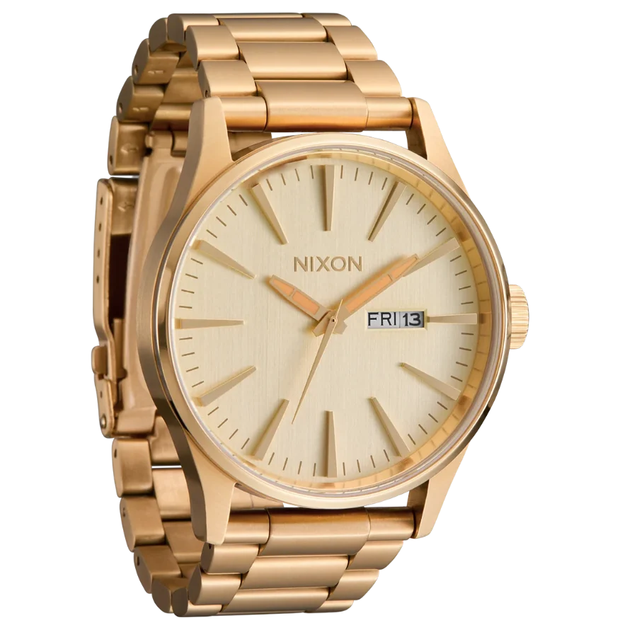 Nixon Sentry Gold Dial Gold Steel Strap Watch for Men - A356-502