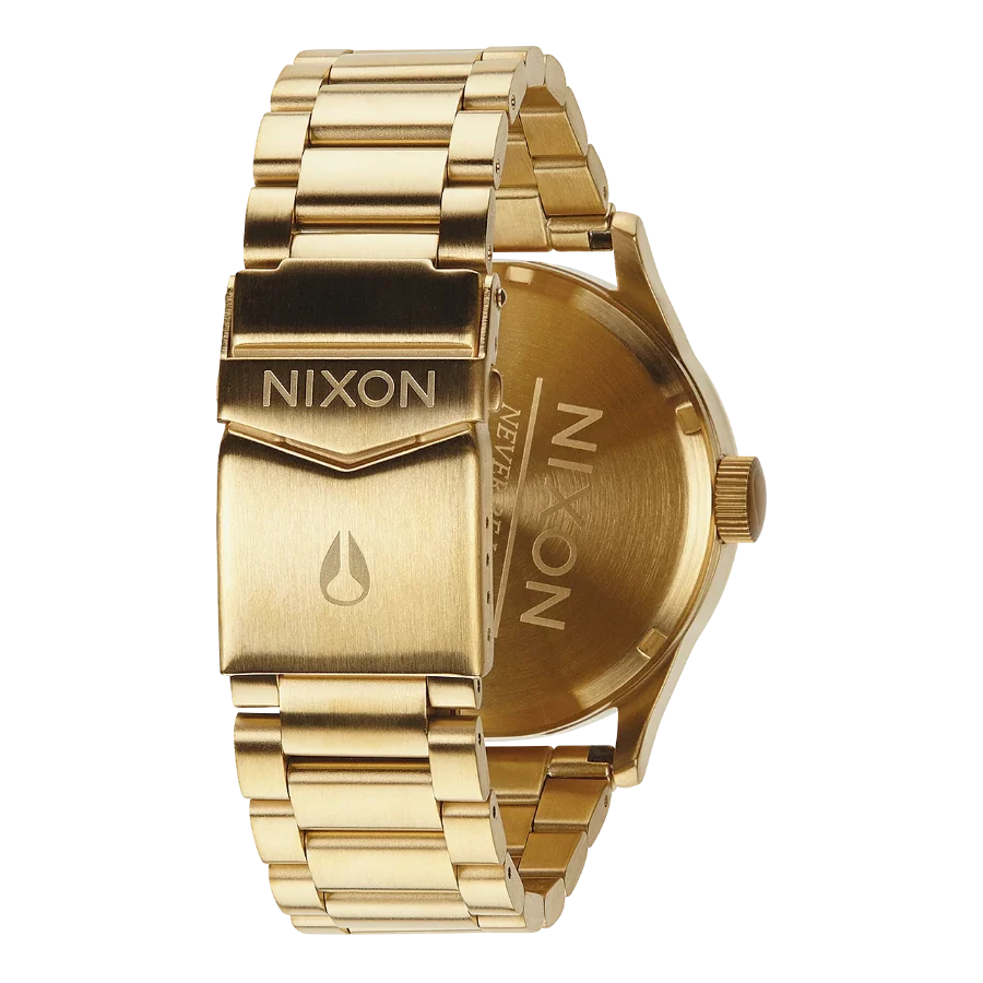 Nixon Sentry Black Dial Gold Steel Strap Watch for Men - A356-510