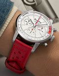 Breitling Top Time B01 Ford Thunderbird White Dial Red Leather Strap Watch for Men - AB01766A1A1X1