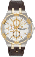 Maurice Lacroix Aikon Chronograph White Dial Brown Leather Strap Watch For Men - AI1018-PVY11-132-1