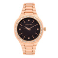 Michael Kors Lennox Three-Hand Black Dial Rose Gold Steel Strap Watch For Women - MK7233