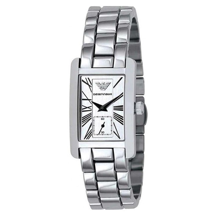 Emporio Armani White Dial Silver Stainless Steel Watch For Women - AR0146