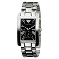 Emporio Armani Classic Black Dial Silver Stainless Steel Watch For Women - AR0157