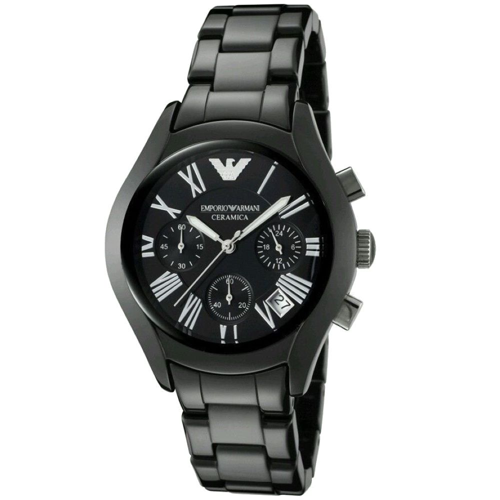 Emporio Armani Black Ceramic Dial Ceramic Strap Watch For Women - AR1401