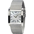 Emporio Armani Super Slim Quartz White Dial Silver Mesh Bracelet Watch For Women - AR2015