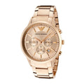 Emporio Armani Classic Rose Gold Chronograph Steel Strap Watch For Men - AR2452