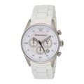 Emporio Armani Sport Chronograph White Dial White Silicone Strap Watch For Men - AR5859