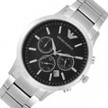 Emporio Armani Classic Chronograph Black Dial Silver Steel Strap Watch For Men - AR2434