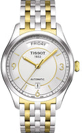 Tissot T Classic T One Automatic Silver Dial Two Tone Steel Strap Watch For Men - T038.430.22.037.00