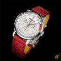 Breitling Top Time B01 Ford Thunderbird White Dial Red Leather Strap Watch for Men - AB01766A1A1X1