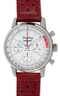 Breitling Top Time B01 Ford Thunderbird White Dial Red Leather Strap Watch for Men - AB01766A1A1X1