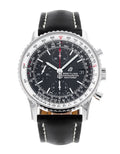 Breitling Navitimer 1 Chronograph 41mm Automatic Black Dial Black Leather Strap Mens Watch - A13324121B1P1