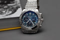 Breitling Chronomat B01 42mm Blue Dial Silver Steel Strap Watch for Men - AB0134101C1A1