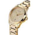 Gucci G Timeless Gold Dial Gold Steel Strap Watch For Women - YA126553