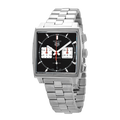 Tag Heuer Monaco Automatic Chronograph Black Dial Silver Steel Strap Watch for Men - CBL2113.BA0644