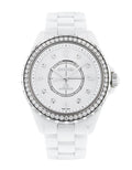 Chanel J12 Quartz Diamonds White Dial White Steel Strap Watch for Women - J12 H3110