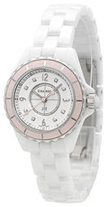 Chanel J12 Quartz Diamonds Ceramic White Dial White Steel Strap Watch for Women - J12 H4466