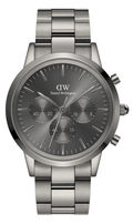Daniel Wellington Iconic Link Chronograph Grey Dial Grey Steel Strap Watch for Men - DW00100643