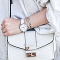 Daniel Wellington Petite Bondi White Dial White Leather Strap Watch For Women - DW00100190