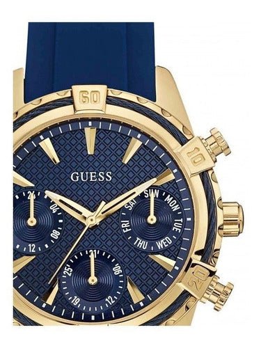 Guess Catalina Blue Gold Tone Blue Silicone Strap Watch For Women - W0562L2