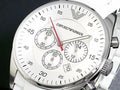 Emporio Armani Sport Chronograph White Dial White Silicone Strap Watch For Men - AR5859