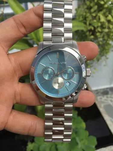 Michael Kors Runway Quartz Blue Dial Silver Steel Strap Watch For Women - MK5953