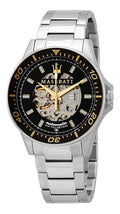 Maserati SFIDA Automatic Black Dial Silver Steel Strap Watch For Men - R8823140002