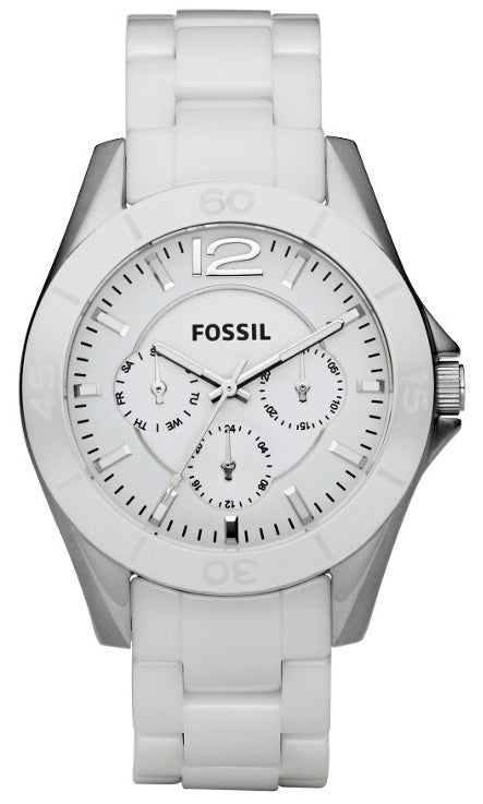 Fossil Ceramic White Dial White Ceramic Strap Watch for Women - CE1002