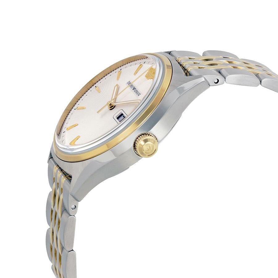 Emporio Armani Cream Dial Two Tone Steel Strap Watch For Men - AR11034