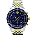 Emporio Armani Tazio Chronograph Blue Dial Two Tone Stainless Steel Watch For Men - AR6088
