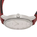 Gucci G Timeless Automatic Silver Dial Red Leather Strap Watch For Men - YA126346