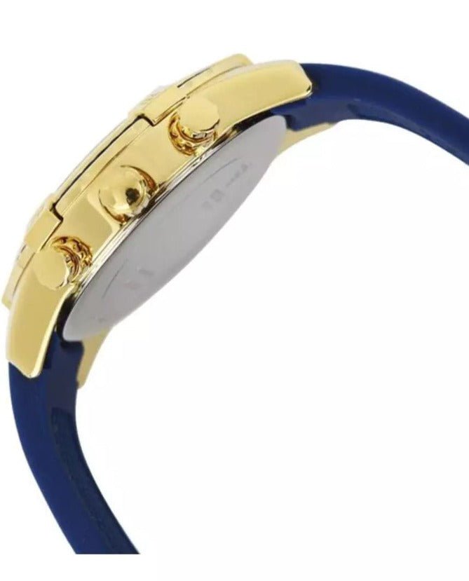 Guess Catalina Blue Gold Tone Blue Silicone Strap Watch For Women - W0562L2