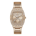 Guess Raven Diamonds Rose Gold Dial Rose Gold Steel Strap Watch for Women - GW0104L3