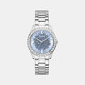 Guess Glitter Burst Diamonds Blue Dial Silver Steel Strap Watch for Women - GW0405L1