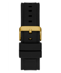Guess Matrix Multifunction Gold Dial Black Rubber Strap Watch For Men - GW0423G2