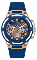 Guess Matrix Multifunction Blue Dial Blue Rubber Strap Watch for Men - GW0423G4