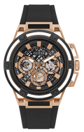 Guess Matrix Multifunction Black Dial Black Rubber Strap Watch For Men - GW0423G5
