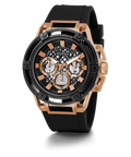 Guess Matrix Multifunction Black Dial Black Rubber Strap Watch For Men - GW0423G5