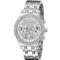 Guess Heiress Multifunction Diamonds Silver Dial Silver Steel Strap Watch for Women - GW0440L1