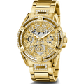 Guess Queen Quartz Gold Dial Gold Steel Strap Watch For Women - GW0464L2