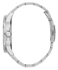 Guess King Quartz Silver Dial Silver Steel Strap Watch For Men - GW0497G1